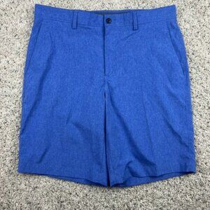 PGA Tour Mens Golf Shorts 34 Blue Flat Front Slash Pockets Poly Elastane Cooling